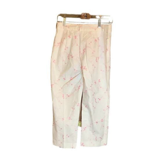 Pierre Cardin Capri Pink Floral Pants 12 Feminine Beachy Summer Barbiecore - Picture 1 of 3